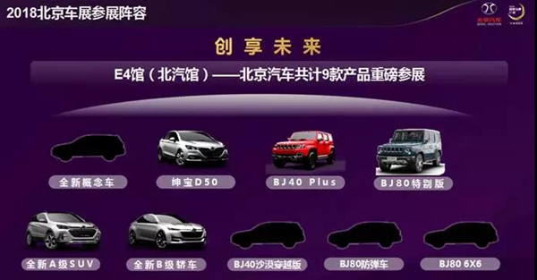 北京汽车今年目标销量20万辆 9款产品亮相车展