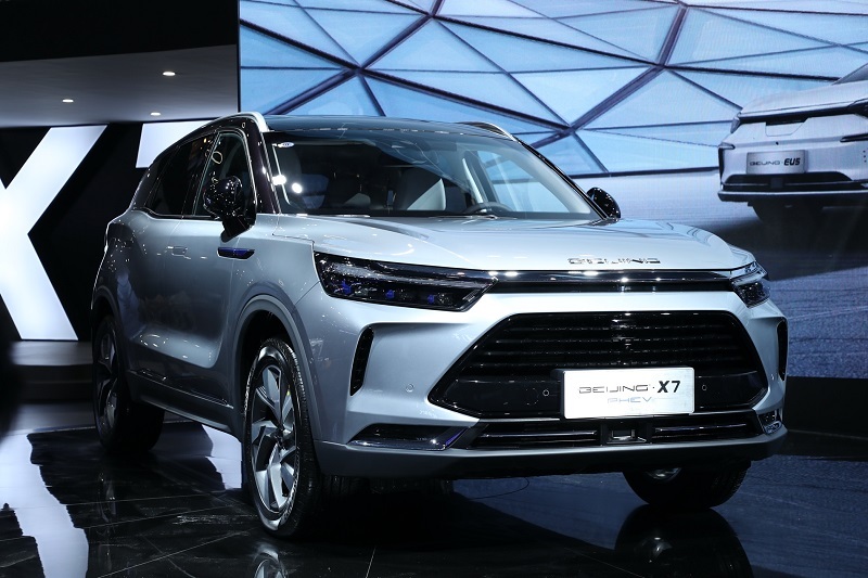 BEIJING汽车首款插电式混合动力车型BEIJING-X7 PHEV亮相北京车展